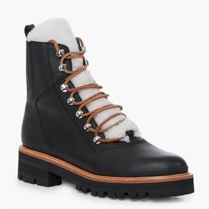 Marc Fisher Black and White Lace Up Boots